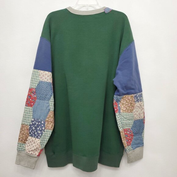 Polo Ralph Lauren Flag Patchwork-Sleeve Fleece Sweatshirt Verano Green 2XLT - Picture 10 of 16